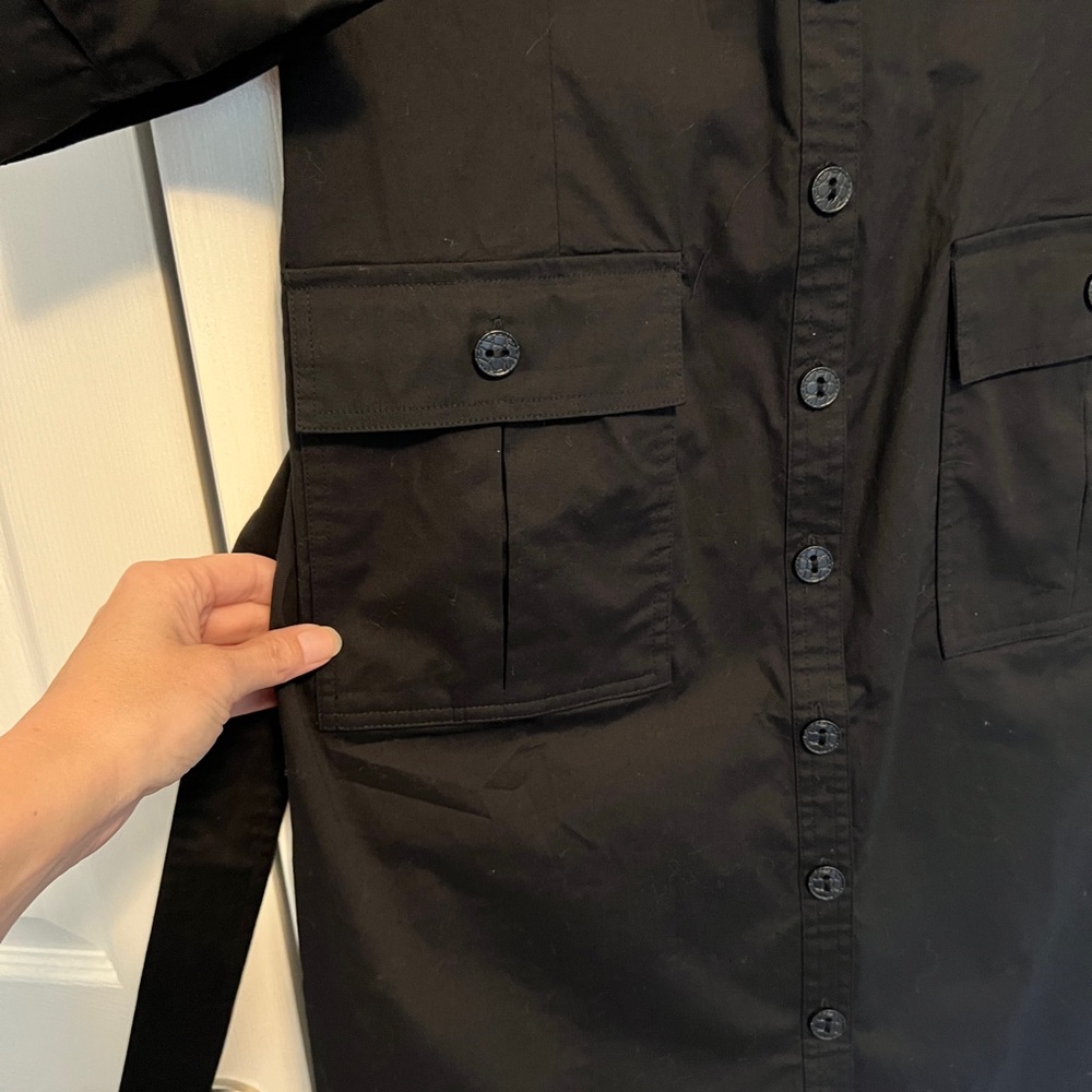 Chicos Black Button-Up Shirt Dress Chicos Size 2 = 12 - Picture 4 of 10